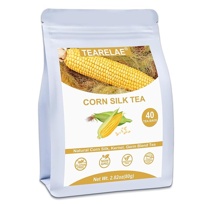TEARELAE - Corn Silk Tea Bags, 40 Count - Premium Natural Whole Corn Tea with Mild Sweetness - Non-GMO - Caffeine-free - Promote Kidney Health-StrideForce Fitness