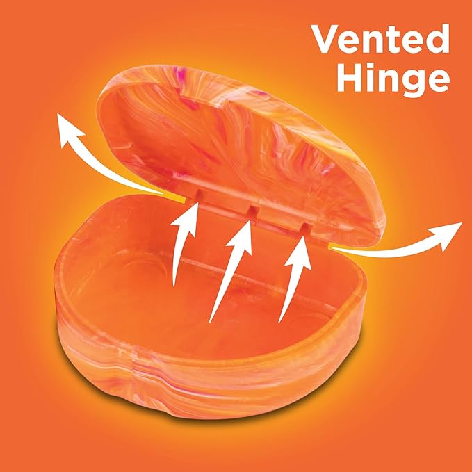 Practicon Marble Retainer Cases, Orthodontic Aligner Case, Mouth Guard Holder (3 Pack) (Citrus)
