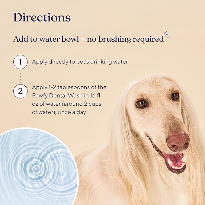 Pawfy Dog Breath Freshener with Specialized Dental Care Formula | Dog Teeth Cleaning & Mouthwash | Helps Freshen Dogs Breath with Easy Water Additive | Supports Plaque and Tartar Control
