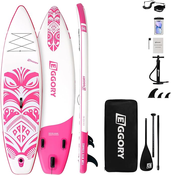 Inflatable Paddle Board,Stand Up Paddle Board Set, Extra Wide SUP Board with Removable Fin, Floating Paddle, Hand Pump, Waterproof Phone Pouch,Traveling Board-StrideForce Fitness