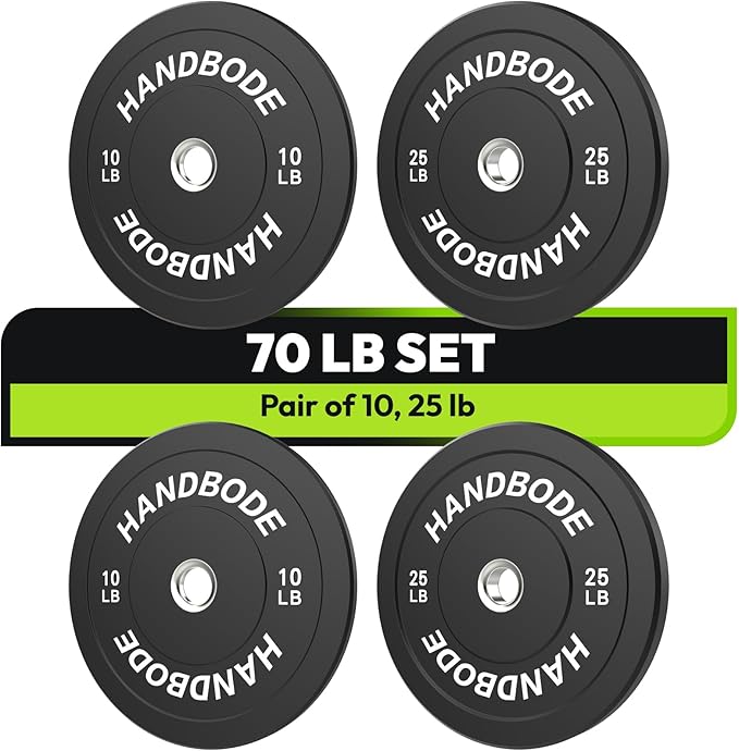 Bumper Plates 2 - Inch Olympic Weight Plate Set for Barbell, 10-55 lb Rubber Weights Sets for Home Gym, Strength Training Plate, Weight Lifting, Black-StrideForce Fitness