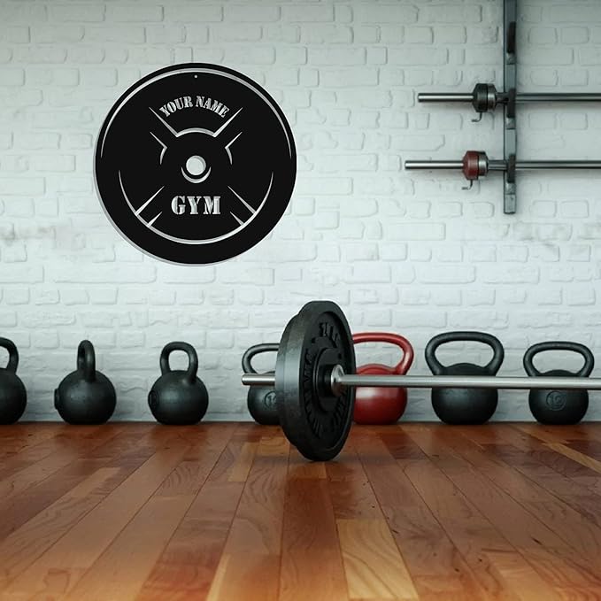 Personalized Home Gym LED Tin Metal Sign Multiple Sizes, Gym Sign Wall Decor, Exercise Workout Room Decor Fitness Center, Motivational Inspirational Hanging Wall Art Wall Plaque (05 w/o lights)-StrideForce Fitness