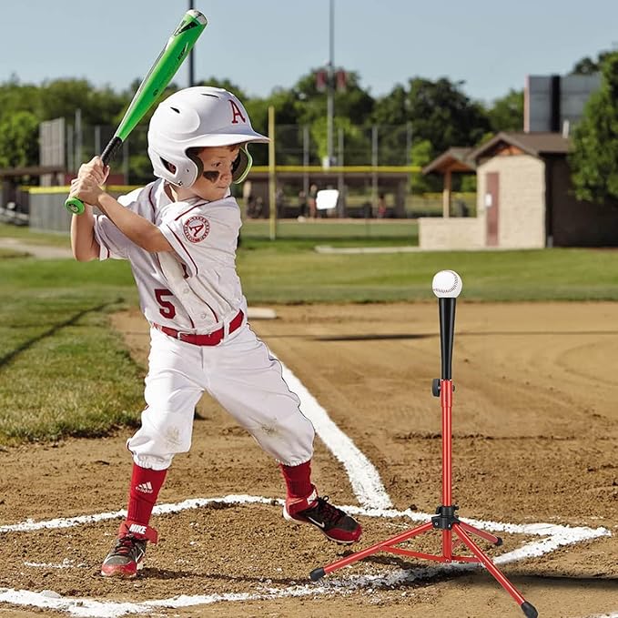 Gonex Baseball Softball Practice Hitting Batting Tripod Stand Rubber Tee Collapsible Portable with Carrying Bag-StrideForce Fitness