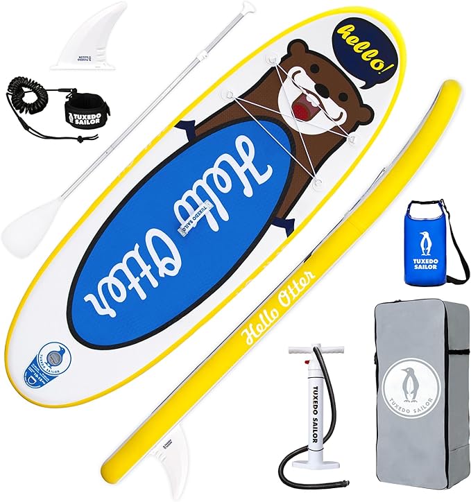 Tuxedo Sailor Kids Inflatable Paddle Board Lightweight and Safe Fishing Stand Up Paddle Board for Adults with Accessories-StrideForce Fitness