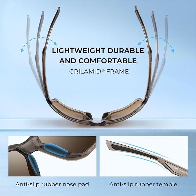 KastKing Osage Polarized Sport Sunglasses for Men and Women, Ideal for Driving Fishing Cycling Running, UV Protection-StrideForce Fitness