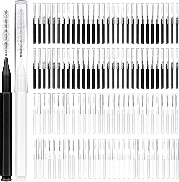 130-Count Interdental Brushes Set - Black & White Orthodontic Cleaning Kit with Spiral Brush Heads, Braces-Friendly Flossers & Toothpicks for Efficient Teeth & Braces Care