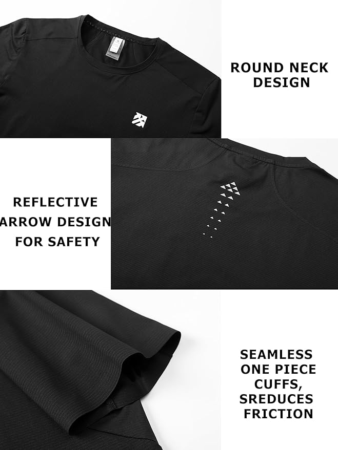 Mens Seamless Workout T-Shirts Lightweight Moisture Wicking Running Hiking Camping Tennis Pickleball Shirts for Men-StrideForce Fitness