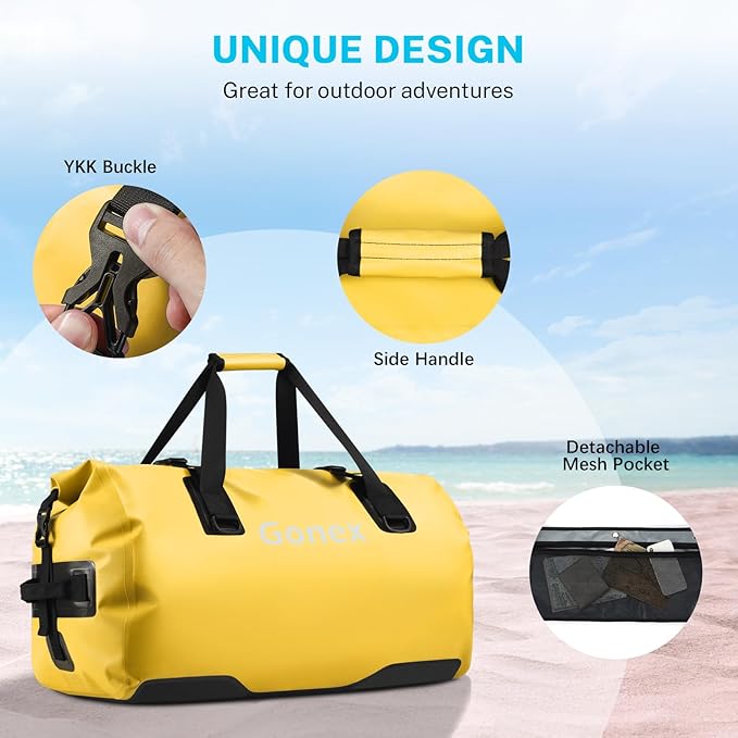 Gonex 40L 60L 80L Extra Large Waterproof Duffle Travel Dry Duffel Bag Heavy Duty Bag with Durable Straps & Handles for Kayaking Paddleboarding Boating Rafting Fishing-StrideForce Fitness