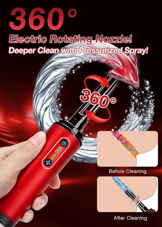 TRAMAN-Enema-Anal-Douche, Enemas-Douches for Men & Women Colon Cleanse, Shower Enema Bulb-Bottles Kit, Electric Rotating Nozzle, Pressure Spray, Two Douching Modes, External Water Supply-StrideForce Fitness