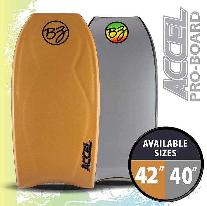 BZ Bodyboards - Accel Pro Board - Crescent Tail, Slick Bulbs, Contoured Deck Cutting Edge, High Performance - Advanced Riders-StrideForce Fitness