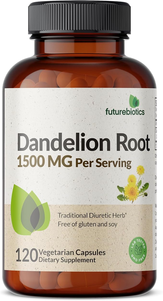 Futurebiotics Dandelion Root 1500 MG per Serving Traditional Diuretic Herb, Non-GMO, 120 Vegetarian Capsules-StrideForce Fitness