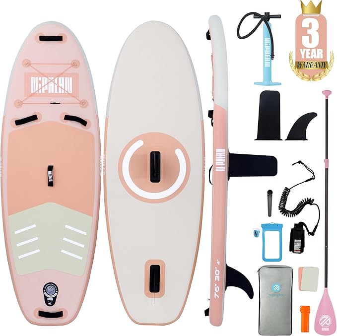 Niphean Inflatable Stand Up Paddle Board with SUP Accessories, Anti-Slip EVA Deck, 10’6’’ Inflatable Paddle Boards for Adults & Youth of All Skill Levels-StrideForce Fitness