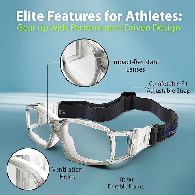 BLUE CUT Safety Outdoor Sports Goggles Unisex Anti Fog Ideal For Basketball Racquetball-StrideForce Fitness
