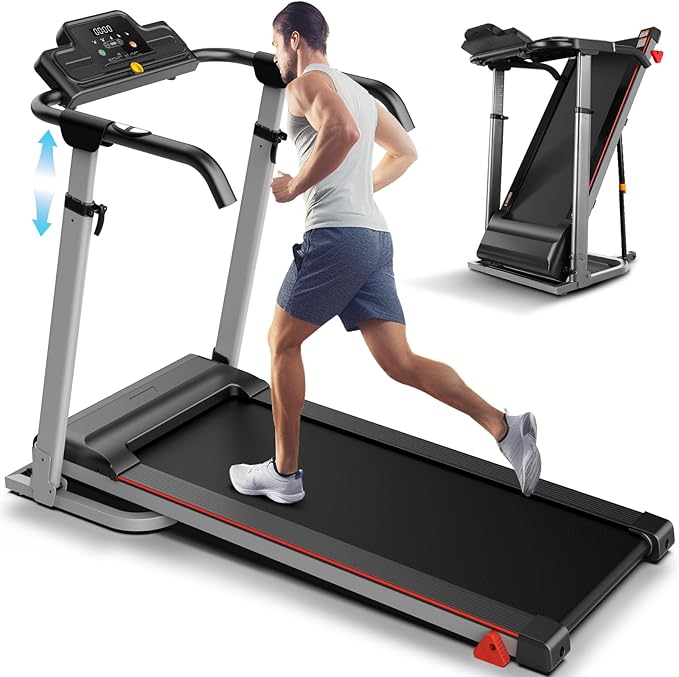 ANCHEER 2025 Premium Treadmill - 3.5HP Treadmills 350+ LBS Weight Capacity- 3-Level Incline, Foldable Design, Adjustable Height with Desk & Pulse Sensor - Perfect for Home Office & Family Workouts-StrideForce Fitness