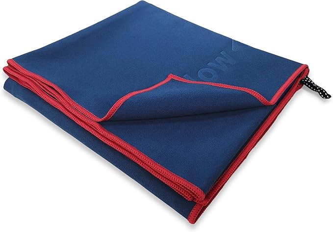Flow Hydro Sport Towel - Microfiber Quick Dry Swimming Towels for Swim, Pool, Triathlon, and Other Water Sports in Medium, Large, Extra Large, and Hooded Sizes (Navy, Medium (48" x 24"))-StrideForce Fitness