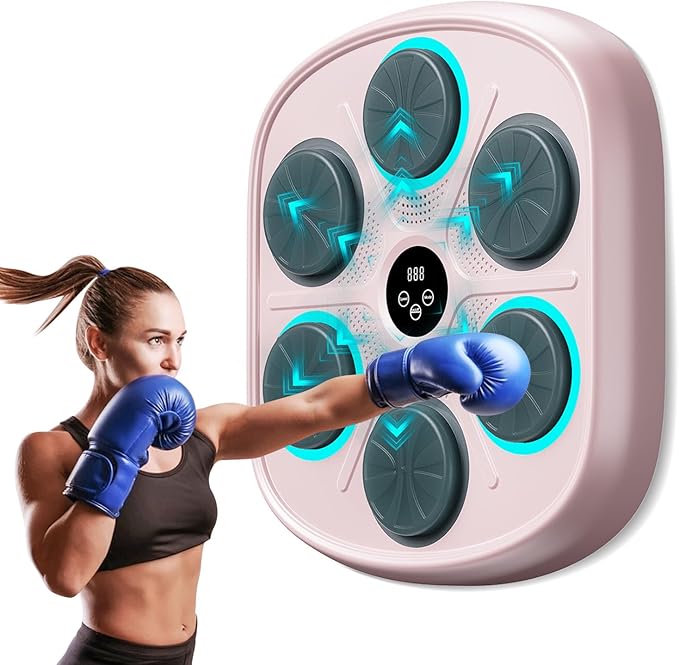 2025 New Model Smart Music Boxing Machine for Adults and Kids, Training Machine with LED Electronic Wall Mounted, Home Indoor Workout Equipment with Premium Boxing Gloves-StrideForce Fitness
