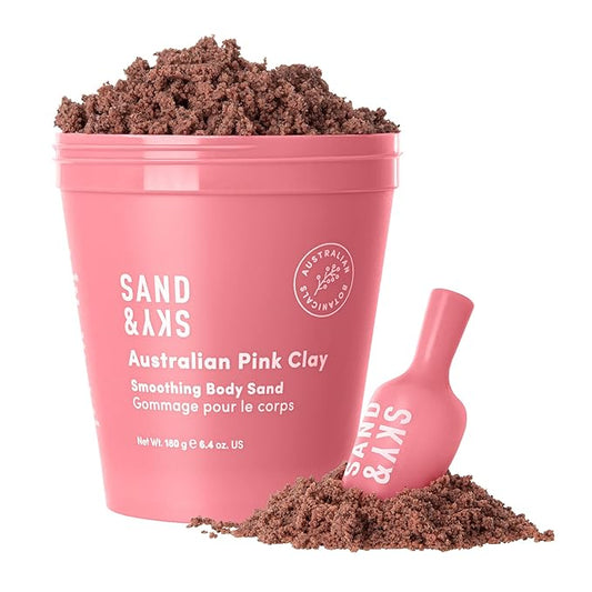Sand & Sky Australian Pink Clay Exfoliating Body Scrub with Macadamia Oil - Smoothing Shimmer Body Polish for Cellulite Reduction, Helps with Keratosis Pilaris, 6.8 oz-StrideForce Fitness