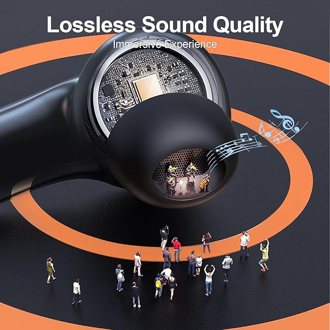 ZIUTY Wireless Earbuds Bluetooth Headphones, 50H Playtime Ear Buds with Mic, LED Digital Display Charging Case, IPX7 Waterproof, Deep Bass Stereo, in-Ear Earphone for iPhone Andriod Phone-StrideForce Fitness