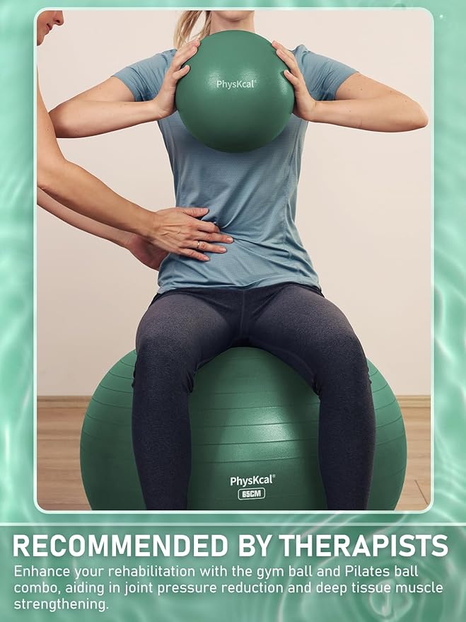 Yoga Ball for Exercise, Pilates Set, 4 Sizes Fitness Ball for Workout, Birthing, Pregnancy, Physical Therapy- Pump Included-StrideForce Fitness