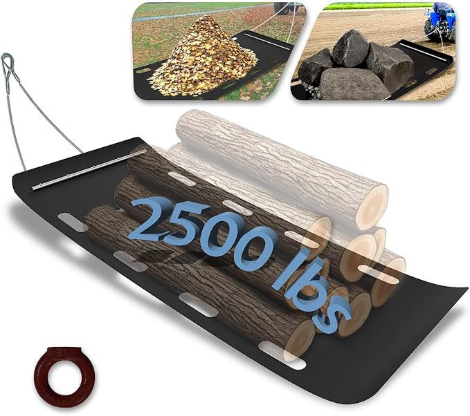Yard Drag Sled, 1/8" Thickened HDPE, Upgraded Heavy Yard Drag Sled, Suitable for Hauling Various Heavy Items,Yard Debris,Lumber, Construction Materials-StrideForce Fitness
