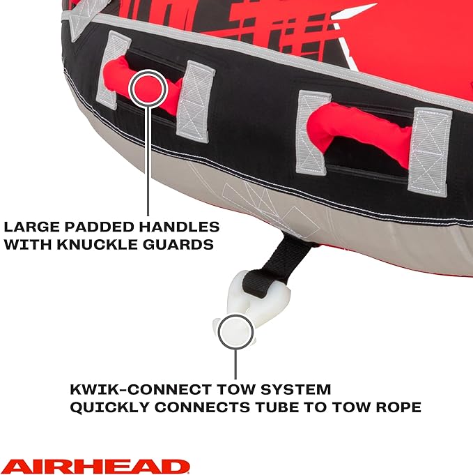 Airhead G-Force Inflatable Towable Tube | 2-4 Rider Models | Dual Tow Points | Full Nylon Cover | Kwik-Connect | Patented Speed Valve | Boat Tubes and Towables-StrideForce Fitness
