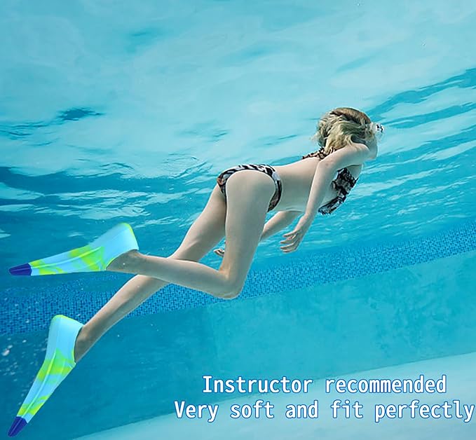 Kids Swim Fins,Short Comfortable Flippers for Lap Swimming and Training for Child,Girls,Boys,Beginners-StrideForce Fitness