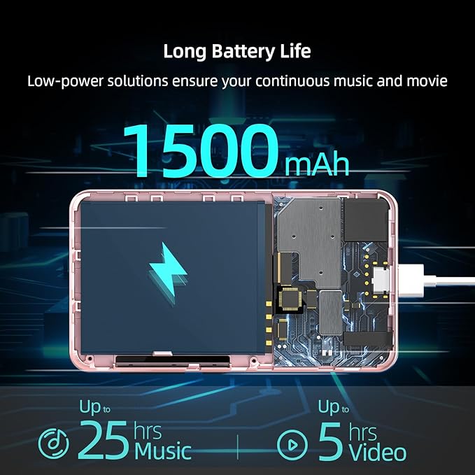 80GB MP3 Player with Bluetooth and WiFi, MP4 MP3 Player with Spotify,Spotify Kids,4" Music Player with Pandora, Audible,Music Player with Speaker (Pink_White)-StrideForce Fitness