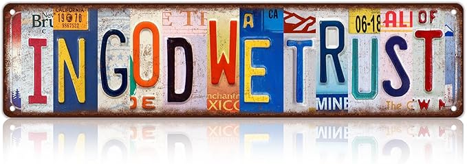 Vintage In God We Trust Wall Decor Street Signs Metal Tin Signs 16 x 4 Inches-StrideForce Fitness
