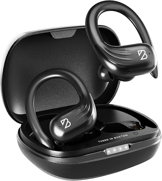 Back Bay Audio Runner 60 Wireless Running Earbuds, 80 Hour Long Battery Life Over The Ear with EarHooks, Wrap Around Earphones Wireless Bluetooth Earbuds with Microphone, Earphones in Ear Headphones-StrideForce Fitness