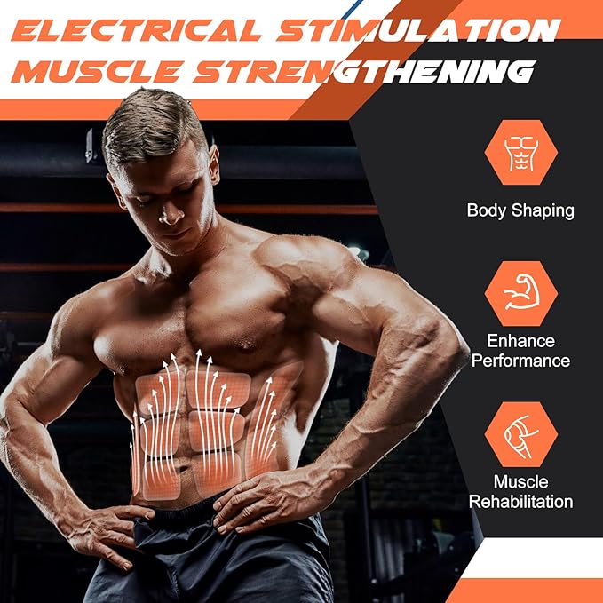 FDA Cleared, MHD TENS Ab Stimulator, TENS & PMS Muscle Stimulator and Muscle Improvement - Your Ab Machine for Effortless Fitness-StrideForce Fitness