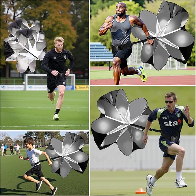 Running Speed Training, 56 inch Speed Drills Resistance Parachute Running Sprint Chute Soccer Football Sport Speed Training-StrideForce Fitness