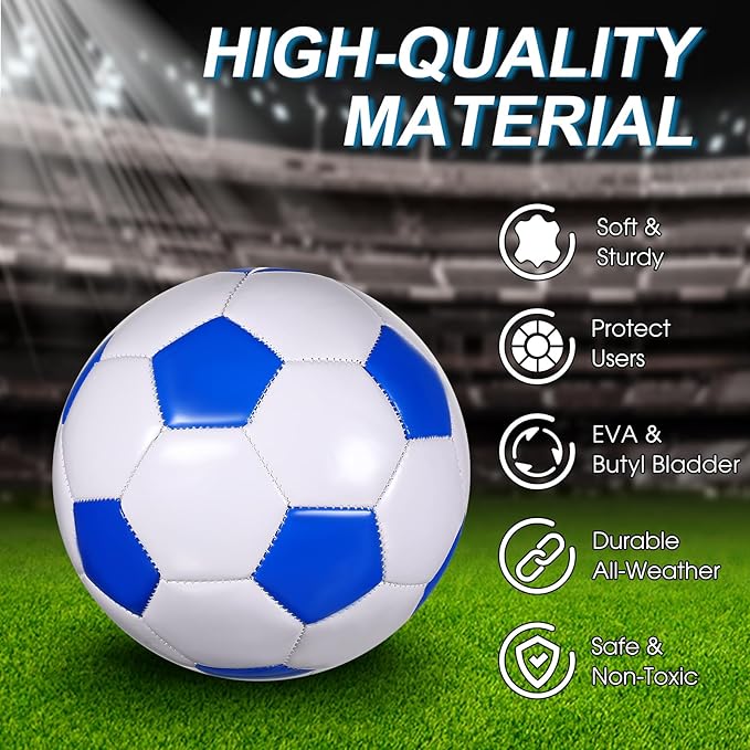 Libima 12 Pcs Soccer Balls with Pump Official Size 3/4/5 Soccer Ball Bulk for Child Adult School Sport Training Practice Christmas Operation-StrideForce Fitness