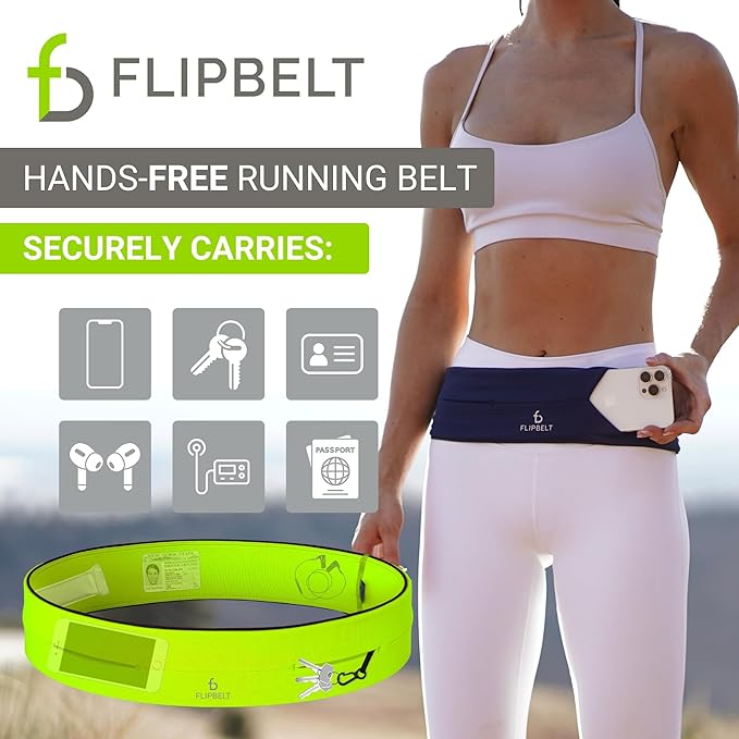FlipBelt Classic Running Belt, Running Fanny Pack for Women and Men, USA Company-StrideForce Fitness