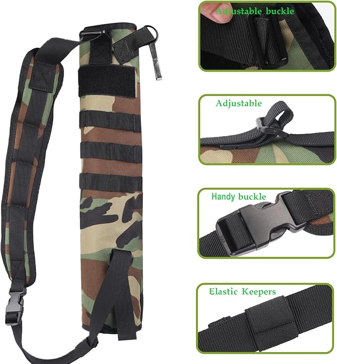 KRATARC Archery Lightweight Back Arrow Quiver Dual Use Foldable Compact Hip Arrows Bag with Molle System Hanged for Target Shooting-StrideForce Fitness