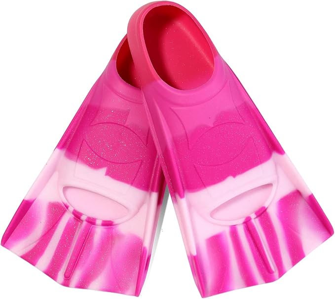 Kids Swim Fins,Short Kids Fins Youth Swimming Flippers for Lap Swimming Training for Children Girls Boys Beginners-StrideForce Fitness