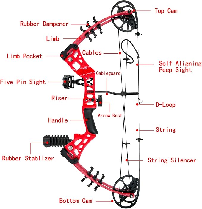 Youth Compound Bow Set 15-45 Lbs for Teens and Beginner, Package with Archery Hunting Equipment, Max Speed 260fps, Adjustable, Right Hand-StrideForce Fitness