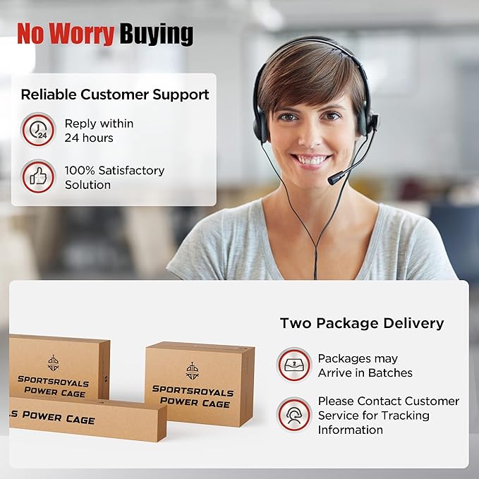 Sportsroyals Power Cage,1600lbs Multi-Function Power Rack with Adjustable Cable Crossover System and More Training Attachment, Weight Cage for Home Gym-StrideForce Fitness