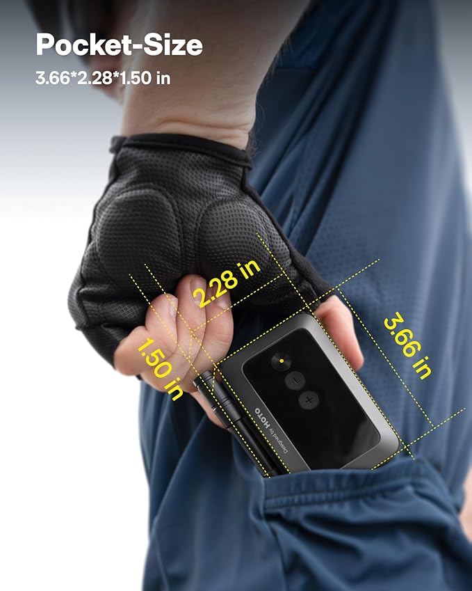 HOTO Mini Bike Tire Pump, 25s Fast Inflate Bicycle Pump with Guage, 150PSI Portable Electric Bike Air Pump with Presta and Schrader Valve for Road Bike, Motorcycle, Mountain Bike, Car, Sports Ball-StrideForce Fitness