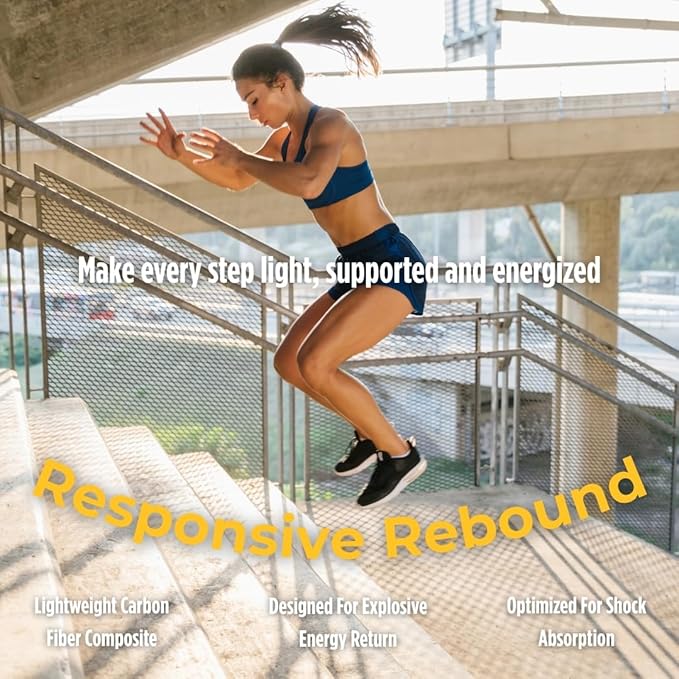 VKTRY Silver Performance Insoles, Carbon Fiber Composite Inserts for Everyday & Active Lifestyle - Lightweight, Comfortable, Structured Arch Support, Shock Absorption, Energy-Return, Anti-Fatigue-StrideForce Fitness