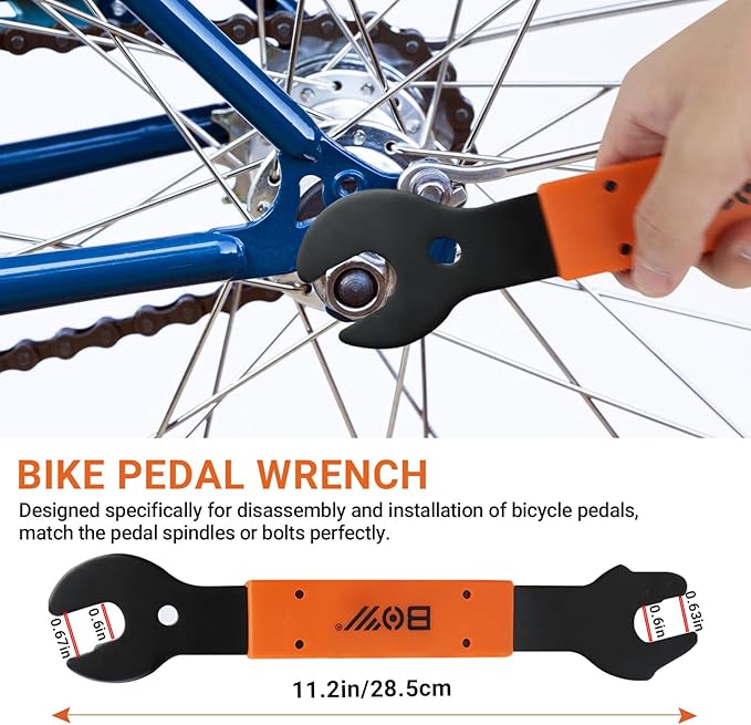 FOUUAAOOU Bike Tools Kit, Has 3 in 1 Bike Cassette Removal Tool, Bike Pedal Wrench, Bicycle Crank Removal Tool, Bottom Bracket Remover and Rotor Lockring Removal Tool, Bike Repair Tool Set-StrideForce Fitness