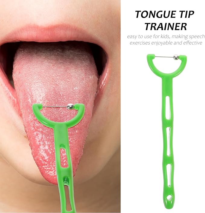 Veemoon 3pcs Kid Tongue Exercise Device, Child Oral Muscle Trainer Speech Therapy Tool Tongue Tip Lateralization Elevation Tools Jaw Muscle Exerciser for Jaw Oral Training Stabilizing Device