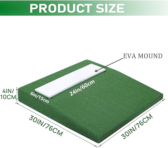4" Portable Pitching Mound with Regulation Pitching Mound-30x30x4in Pitching Mounds for Baseball-Pitching Mounds Ideal for Youth Baseball Training, Indoor and Outdoor Use-StrideForce Fitness