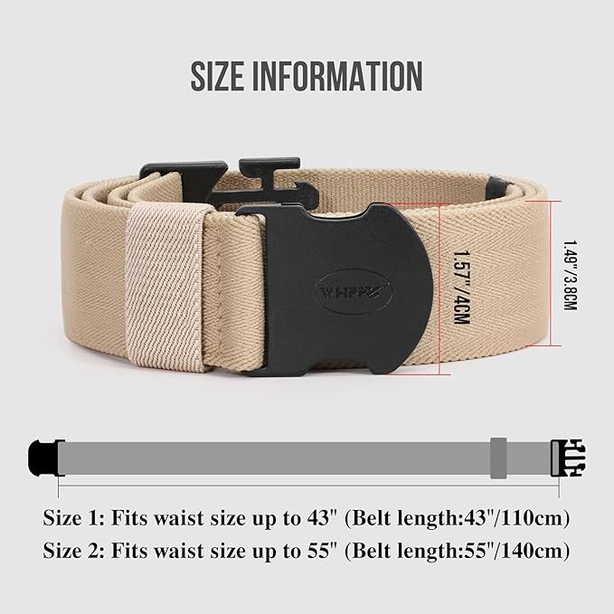 WHIPPY Mens Elastic Stretch Belt Unisex Adventure Web Belt for Women Men with Non-Metal Buckle Adjustable Belts-StrideForce Fitness