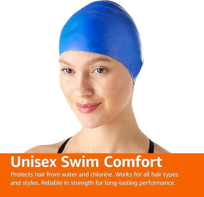 Amazon Basics Silicone Swim Cap-StrideForce Fitness