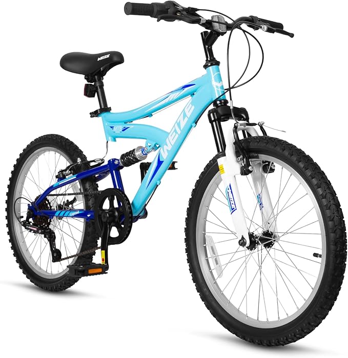 WEIZE Kids Mountain Bike, 20 inch Kids' Bicycles for 6-11 Years Old Boys Girls with Dual Full Suspension, 6 Speeds Drivetrain, High-Carbon Steel Frame, Ideal for Young Riders and Adventurers-StrideForce Fitness