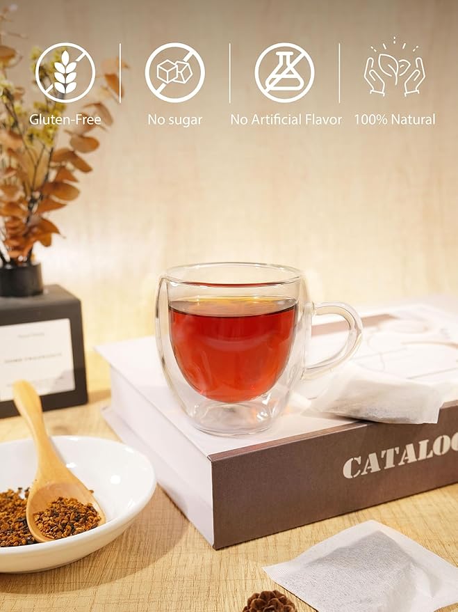 TeeLux Chaga Tea Bags, Pure & Natural Chaga Mushroom Tea, Smooth Flavor, Caffeine Free, 100 Count