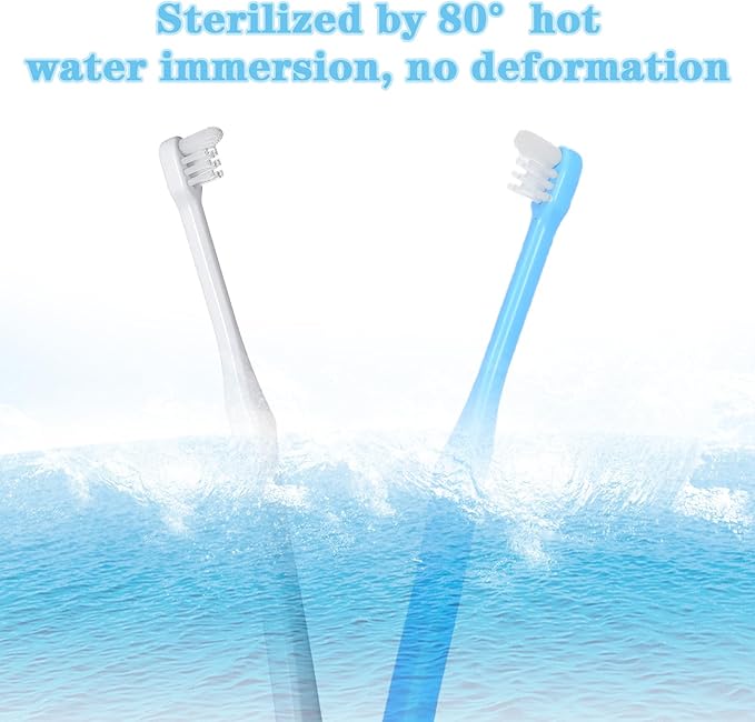 2Pcs End Tuft Toothbrush, Soft Wisdom Toothbrush for Adult, End Tapered Orthodontic Tooth Brush for Periodontal, Interdental Interspace, Dental Detail Cleaning (Blue White)