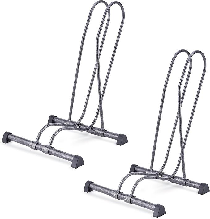 Single Bike Stand Floor by Delta Cycle (2-Pack) - Tool-Free Adjustable Bike Racks for Mountain, Fat Tire, Road Bikes, Freestanding Bicycle Rack for Garage Parking-StrideForce Fitness