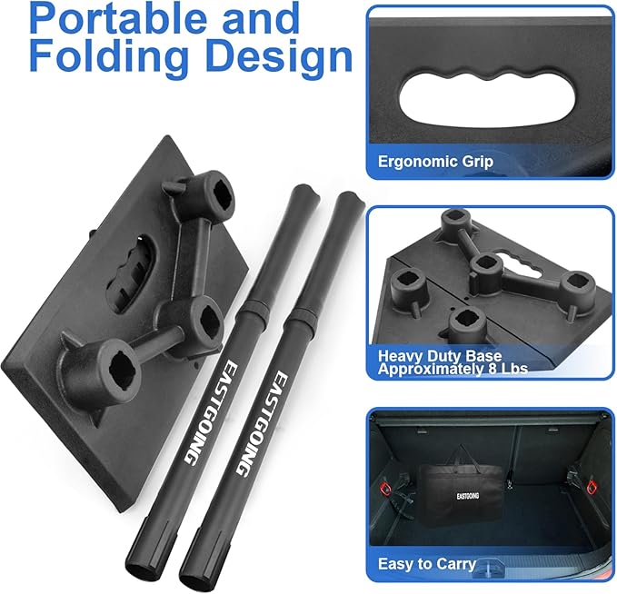 Eastgoing Heavy Duty Baseball and Softball Portable Travel Batting Tee.Adjustable 5-Position Baseball and Softball Batting Tee.Hitting Tee for Any Age Player Baseball-StrideForce Fitness