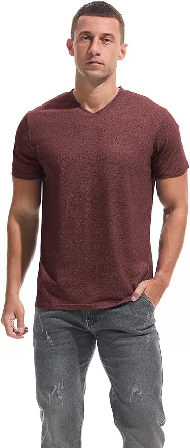 VEIISAR Premium V Neck T Shirts for Men - Modern Fitted Tees Vneck Undershirts-StrideForce Fitness